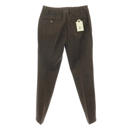 【新品】パオローニ PAOLONI ストレッチ コットン ヘリンボーンストライプ イージースラックスパンツ ブラウンxブラック【サイズ50】【 状態ランクN 】【 メンズ 】