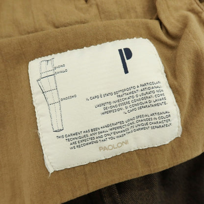 【新品】パオローニ PAOLONI ストレッチ コットン ヘリンボーンストライプ イージースラックスパンツ ブラウンxブラック【サイズ50】【 状態ランクN 】【 メンズ 】