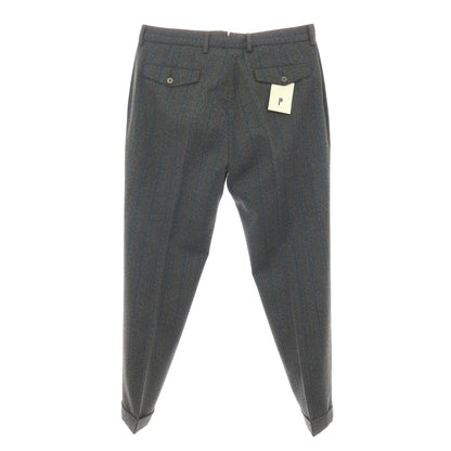 【新品】パオローニ PAOLONI ウール ストライプ カジュアルスラックスパンツ グレーxブラック【サイズ50】【 状態ランクN 】【 メンズ 】