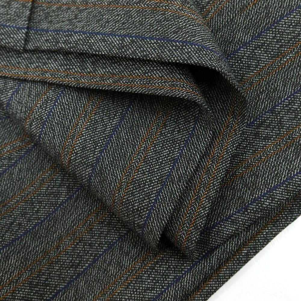 【新品】パオローニ PAOLONI ウール ストライプ カジュアルスラックスパンツ グレーxブラック【サイズ50】【 状態ランクN 】【 メンズ 】