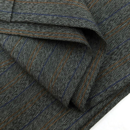 【新品】パオローニ PAOLONI ウール ストライプ カジュアルスラックスパンツ グレーxブラック【サイズ50】【 状態ランクN 】【 メンズ 】