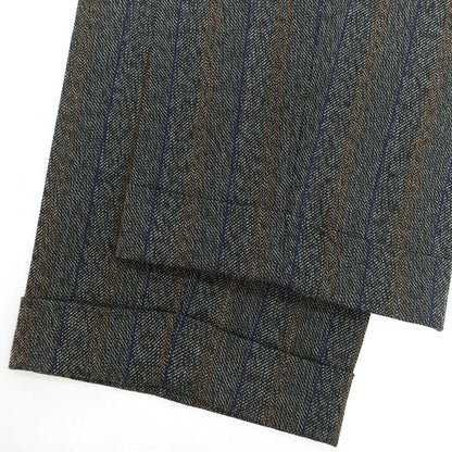 【新品】パオローニ PAOLONI ウール ストライプ カジュアルスラックスパンツ グレーxブラック【サイズ50】【 状態ランクN 】【 メンズ 】