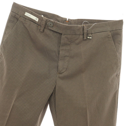 【新品アウトレット】パオローニ PAOLONI ストレッチ コットン 総柄 プリント カジュアルスラックスパンツ ブラウンxネイビー【サイズ50】【 状態ランクN- 】【 メンズ 】