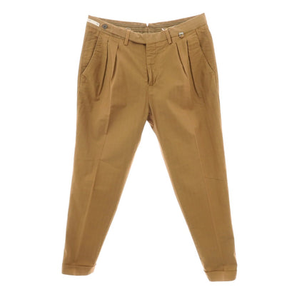 【新品アウトレット】パオローニ PAOLONI ストレッチ コットン ヘリンボーンストライプ カジュアルスラックスパンツ キャメル【サイズ50】【 状態ランクN- 】【 メンズ 】