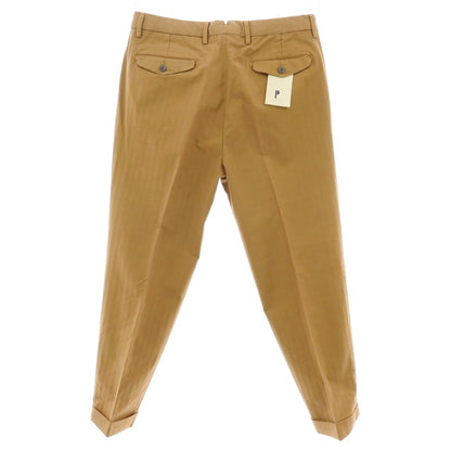 【新品アウトレット】パオローニ PAOLONI ストレッチ コットン ヘリンボーンストライプ カジュアルスラックスパンツ キャメル【サイズ50】【 状態ランクN- 】【 メンズ 】