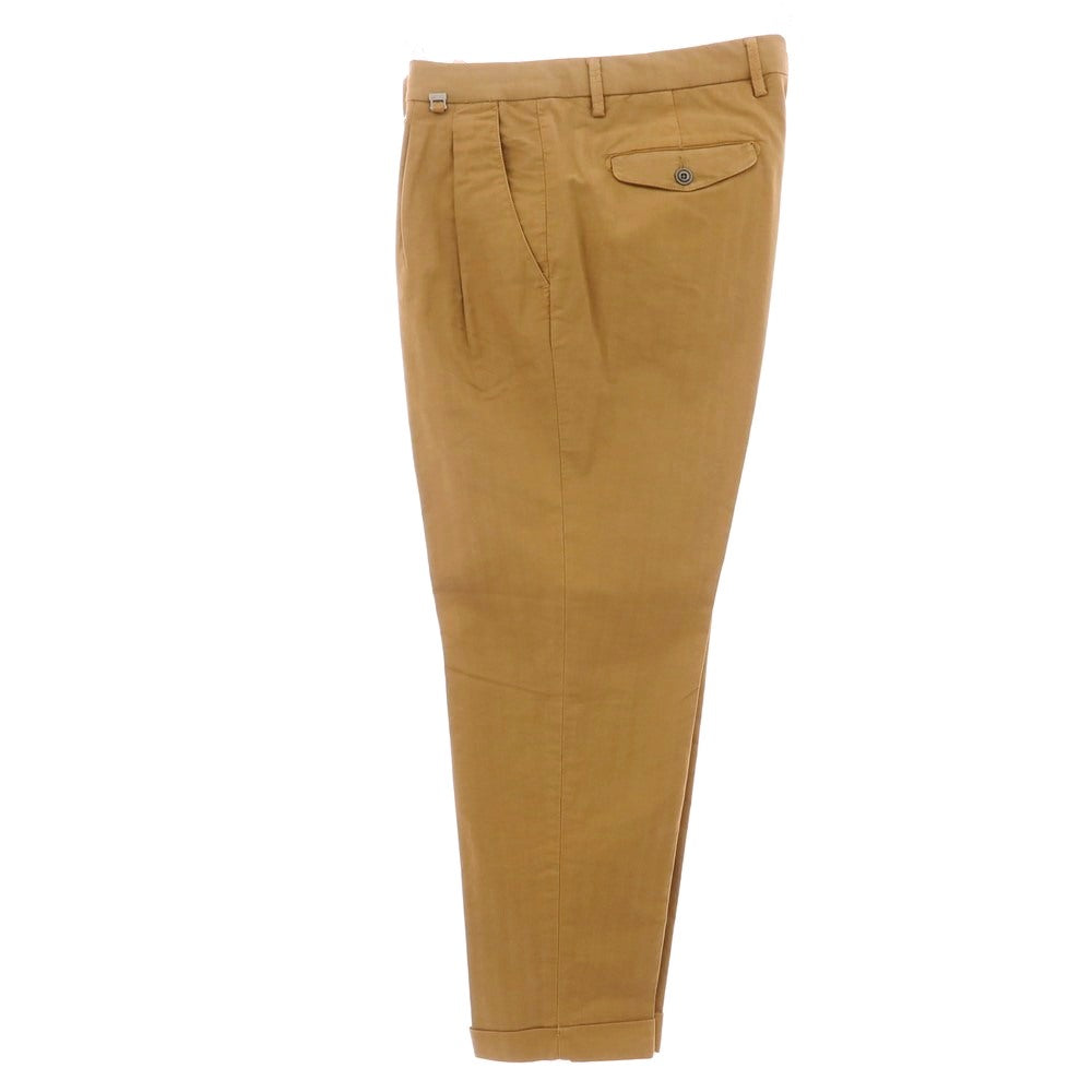 【新品アウトレット】パオローニ PAOLONI ストレッチ コットン ヘリンボーンストライプ カジュアルスラックスパンツ キャメル【サイズ50】【 状態ランクN- 】【 メンズ 】