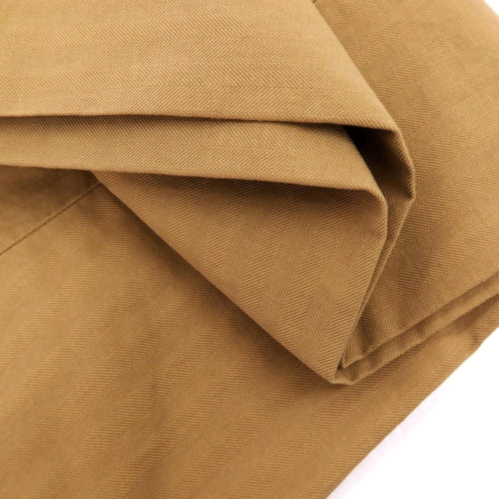 【新品アウトレット】パオローニ PAOLONI ストレッチ コットン ヘリンボーンストライプ カジュアルスラックスパンツ キャメル【サイズ50】【 状態ランクN- 】【 メンズ 】