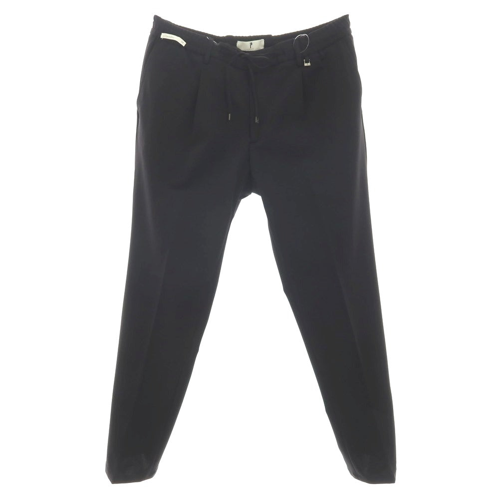 【新品アウトレット】パオローニ PAOLONI コットンナイロン ジャージー イージースラックスパンツ ブラック【サイズ56】【 状態ランクN- 】【 メンズ 】