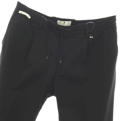 【新品アウトレット】パオローニ PAOLONI コットンナイロン ジャージー イージースラックスパンツ ブラック【サイズ56】【 状態ランクN- 】【 メンズ 】