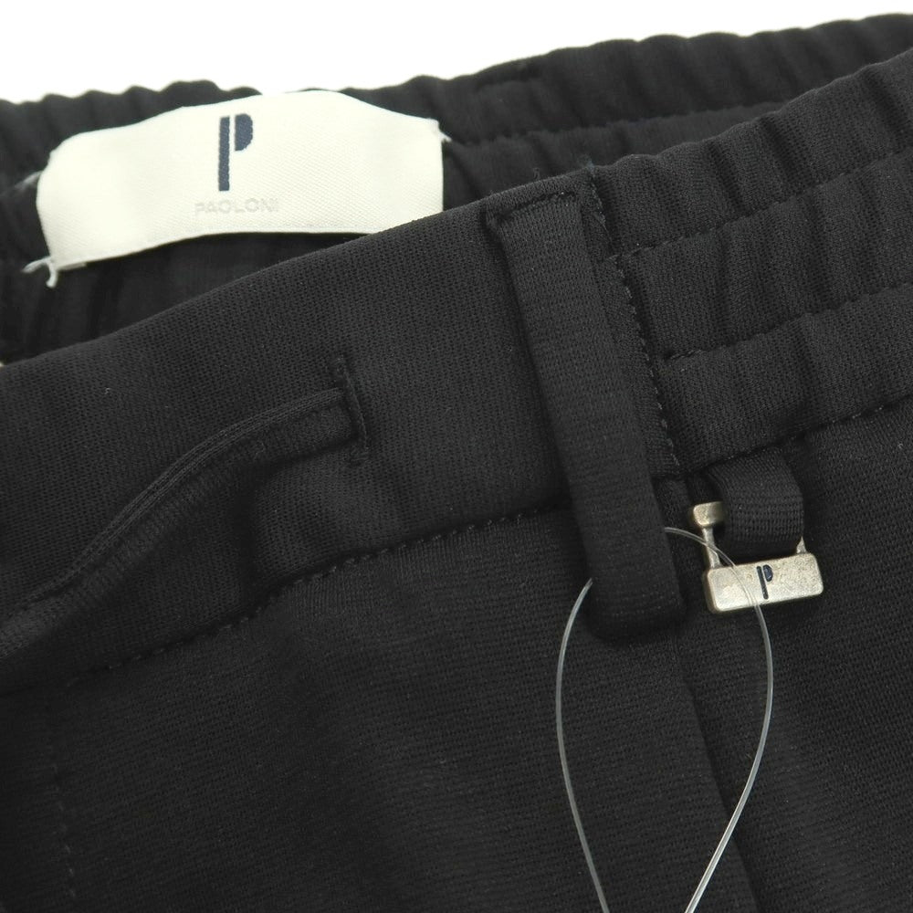 【新品アウトレット】パオローニ PAOLONI コットンナイロン ジャージー イージースラックスパンツ ブラック【サイズ56】【 状態ランクN- 】【 メンズ 】