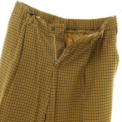 【新品】パオローニ PAOLONI テンセルコットン ジャージー チェック イージースラックスパンツ イエロー系xブラック【サイズ50】【 状態ランクN 】【 メンズ 】