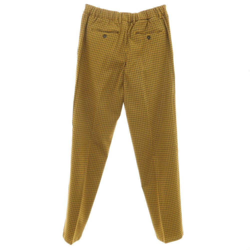 【新品】パオローニ PAOLONI テンセルコットン ジャージー チェック イージースラックスパンツ イエロー系xブラック【サイズ50】【 状態ランクN 】【 メンズ 】