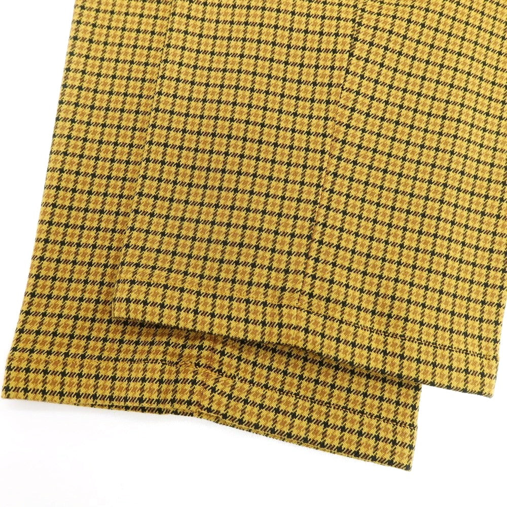 【新品】パオローニ PAOLONI テンセルコットン ジャージー チェック イージースラックスパンツ イエロー系xブラック【サイズ50】【 状態ランクN 】【 メンズ 】