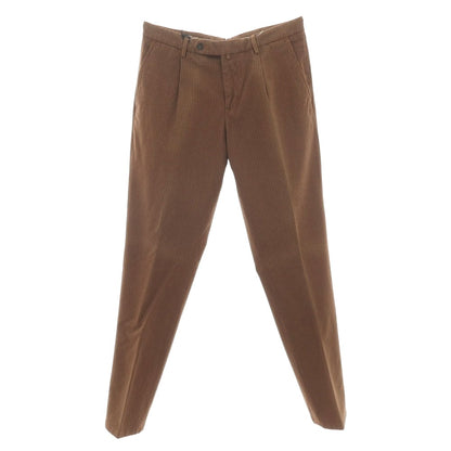 【新品アウトレット】パオローニ PAOLONI ストレッチ コットンポリエステル チェック カジュアルスラックスパンツ ブラウン【サイズ50】【 状態ランクN- 】【 メンズ 】