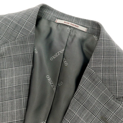 【新品】ラバッツォーロ RAVAZZOLO Super130’S ウール グレンチェック 2つボタンスーツ グレー【サイズ48】【 状態ランクN 】【 メンズ 】