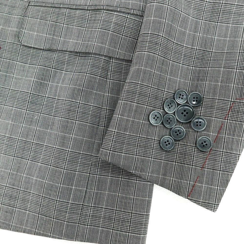 【新品】ラバッツォーロ RAVAZZOLO Super130’S ウール グレンチェック 2つボタンスーツ グレー【サイズ48】【 状態ランクN 】【 メンズ 】