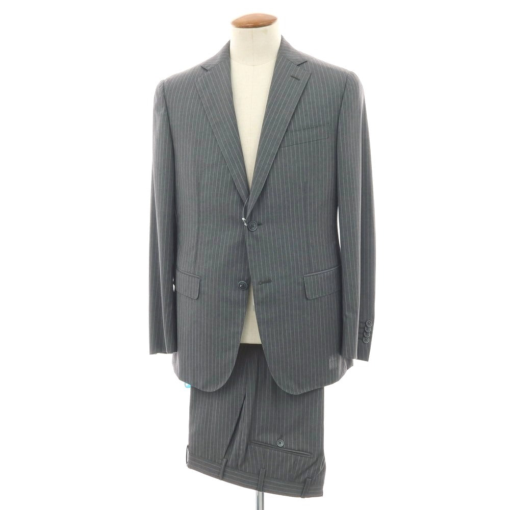【新品】ラバッツォーロ RAVAZZOLO Super120’S ウール ストライプ 2つボタンスーツ グレー【サイズ48】【 状態ランクN 】【 メンズ 】