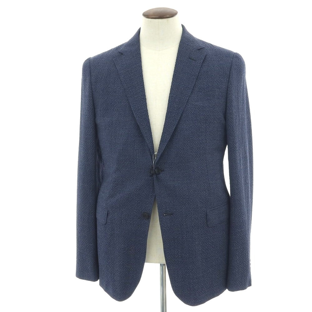 【新品】ジーゼニア Z Zegna TURATI ストレッチ ウール チェック 2B カジュアルジャケット ネイビー【サイズ52】【 状態ランクN 】【 メンズ 】
