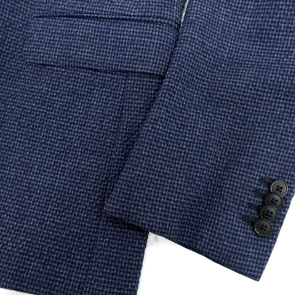 【新品】ジーゼニア Z Zegna TURATI ストレッチ ウール チェック 2B カジュアルジャケット ネイビー【サイズ52】【 状態ランクN 】【 メンズ 】