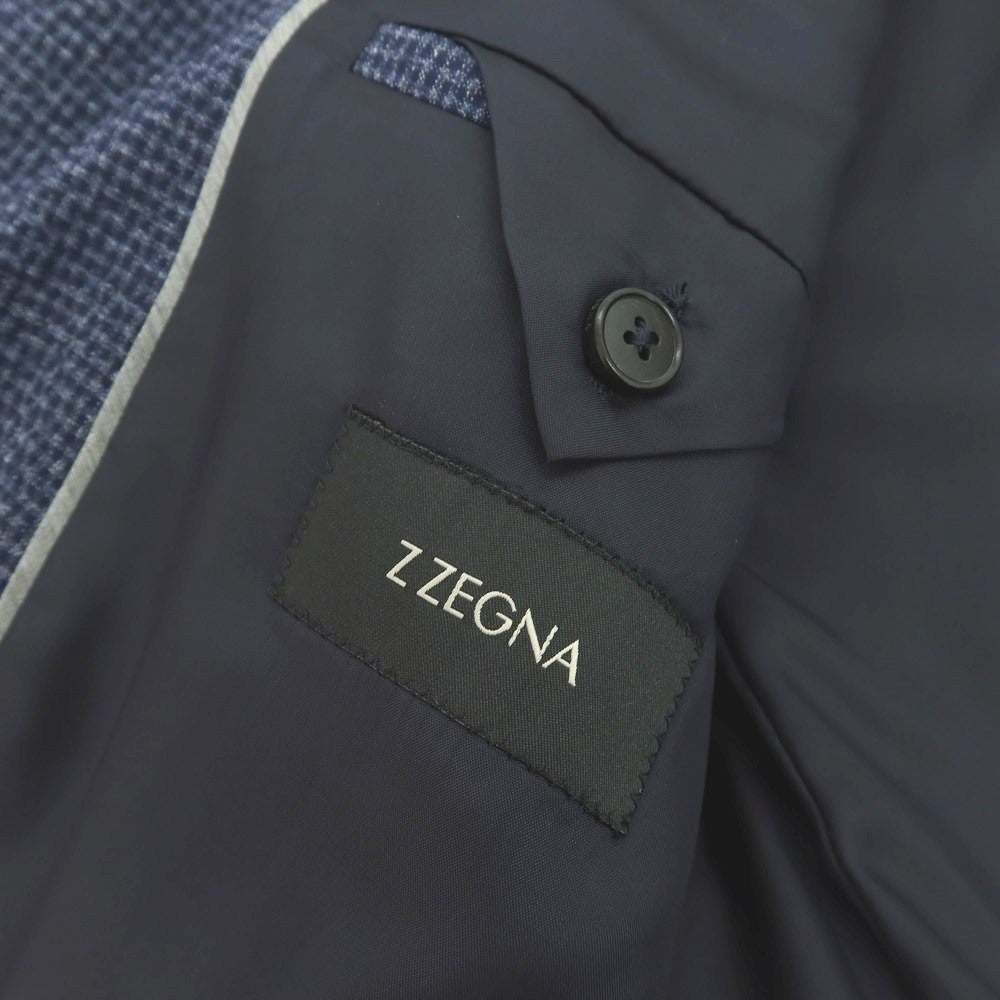 【新品】ジーゼニア Z Zegna TURATI ストレッチ ウール チェック 2B カジュアルジャケット ネイビー【 サイズ52 】【 状態ランクN 】【 メンズ 】 [CPD]
