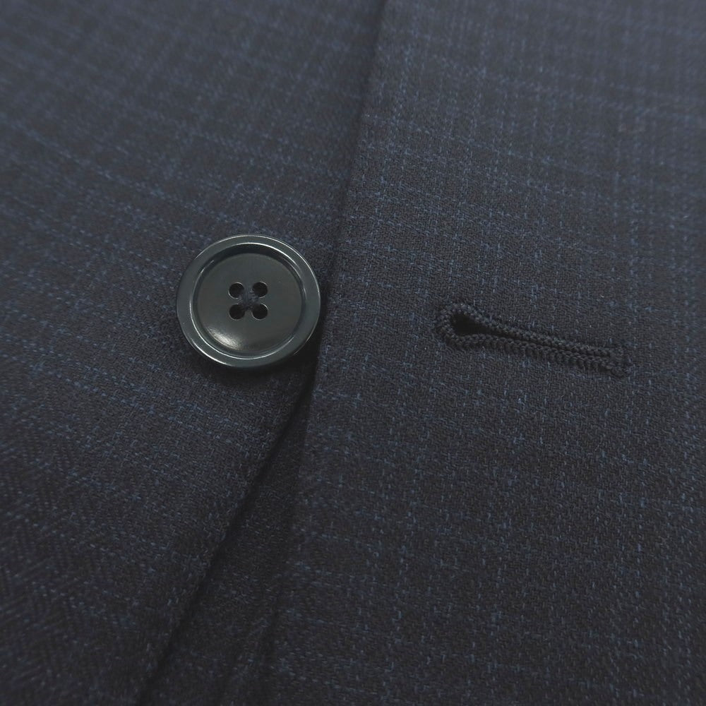 【新品】エルメネジルドゼニア Ermenegildo Zegna HIGH PERFORMANCE PACKAWAY ウール チェック 2つボタンスーツ ダークネイビー【サイズ56】【 状態ランクN 】【 メンズ 】