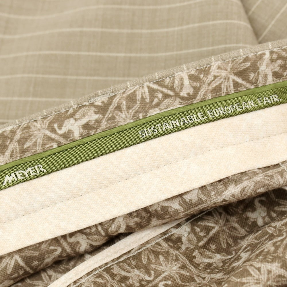 【新品】メイヤー MAYER BONN ストレッチ ポリエステルウール ストライプ ドレススラックスパンツ ベージュ系【 50 】【 状態ランクN 】【 メンズ 】