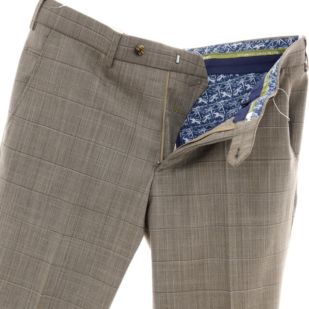 【新品アウトレット】メイヤー MAYER BONN ストレッチ ポリエステルウール チェック ドレススラックスパンツ グレー【 50 】【 状態ランクN- 】【 メンズ 】