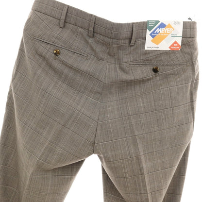 【新品アウトレット】メイヤー MAYER BONN ストレッチ ポリエステルウール チェック ドレススラックスパンツ グレー【 50 】【 状態ランクN- 】【 メンズ 】