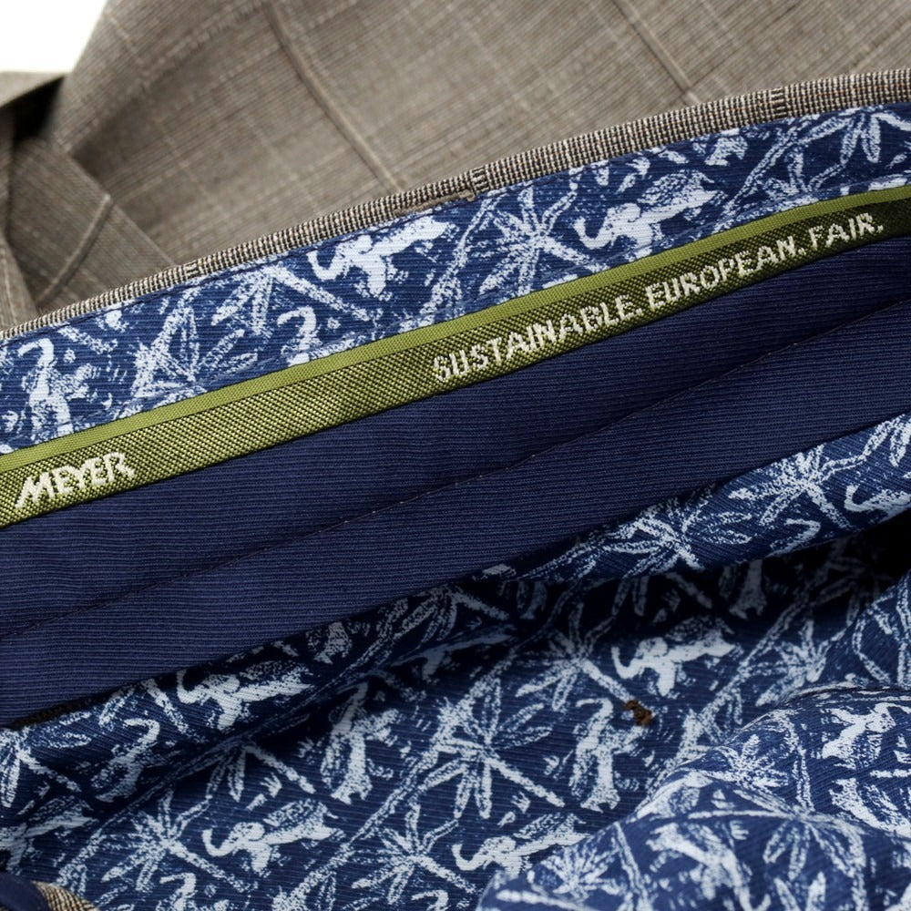 【新品アウトレット】メイヤー MAYER BONN ストレッチ ポリエステルウール チェック ドレススラックスパンツ グレー【 50 】【 状態ランクN- 】【 メンズ 】