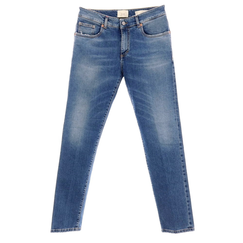 【新品】ノーラブ NO LAB NEW YORK ダメージ加工 ストレッチ コットン デニムパンツ ジーンズ ブルー【サイズ34】【 状態ランクN 】【 メンズ 】[CPD]
