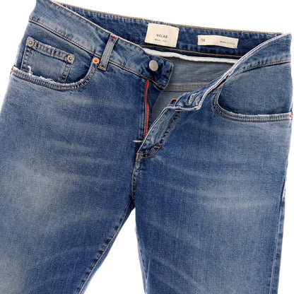 【新品】ノーラブ NO LAB NEW YORK ダメージ加工 ストレッチ コットン デニムパンツ ジーンズ ブルー【 34 】【 状態ランクN 】【 メンズ 】