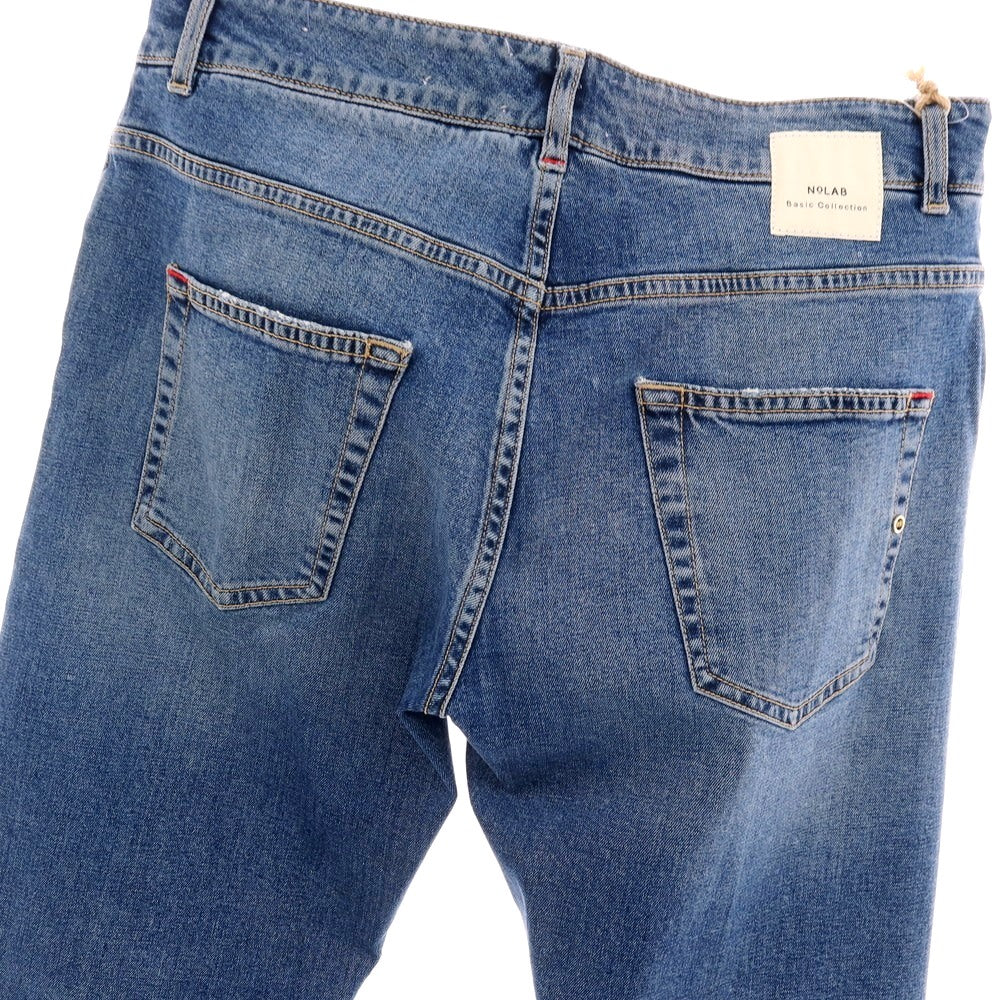 【新品】ノーラブ NO LAB NEW YORK ダメージ加工 ストレッチ コットン デニムパンツ ジーンズ ブルー【サイズ34】【 状態ランクN 】【 メンズ 】[CPD]