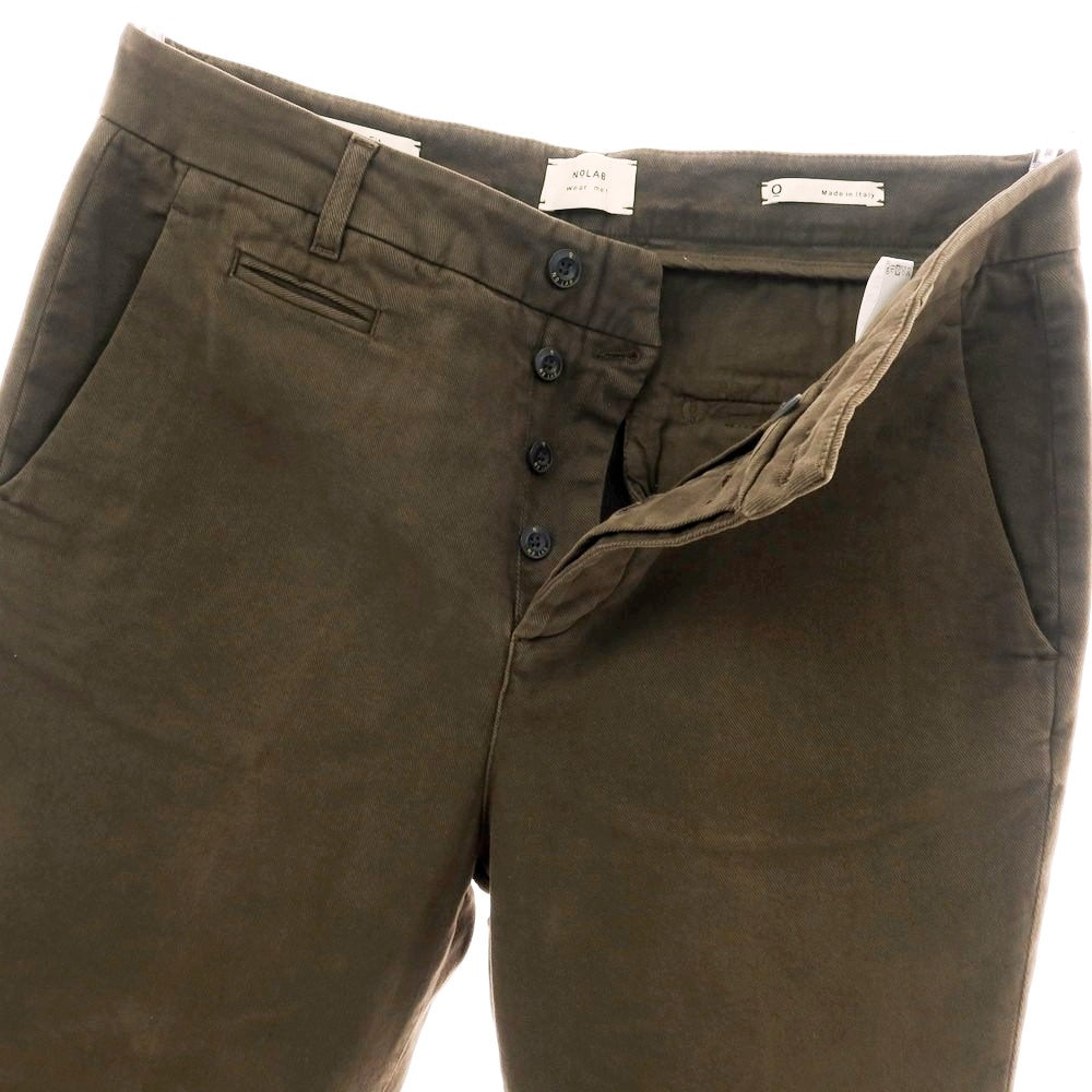 【新品アウトレット】ノーラブ NO LAB DANCER ストレッチ コットン カジュアルスラックスパンツ ダークカーキブラウン【 34 】【 状態ランクN- 】【 メンズ 】