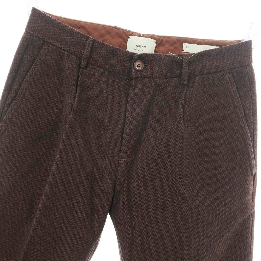【新品】ノーラブ NO LAB MILANO ストレッチ コットン カジュアルスラックスパンツ ダークブラウン系【 32 】【 状態ランクN 】【 メンズ 】