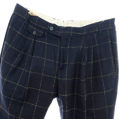 【新品】ノーラブ NO LAB SEATTLE CL アクリルポリエステルウール チェック カジュアルスラックスパンツ ネイビー【 34 】【 状態ランクN 】【 メンズ 】