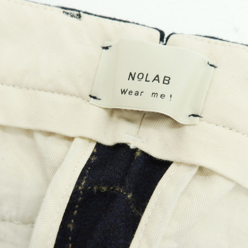 【新品】ノーラブ NO LAB SEATTLE CL アクリルポリエステルウール チェック カジュアルスラックスパンツ ネイビー【サイズ34】【 状態ランクN 】【 メンズ 】[BPD]