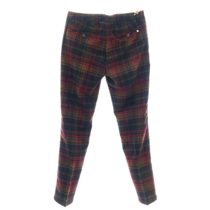 【新品】ノーラブ NO LAB MANAGER CL ウールポリエステル チェック カジュアルスラックスパンツ ブラックxレッド【 34 】【 状態ランクN 】【 メンズ 】