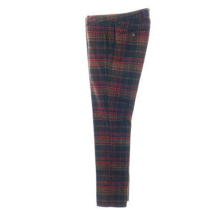 【新品】ノーラブ NO LAB MANAGER CL ウールポリエステル チェック カジュアルスラックスパンツ ブラックxレッド【 34 】【 状態ランクN 】【 メンズ 】