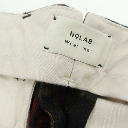 【新品】ノーラブ NO LAB MANAGER CL ウールポリエステル チェック カジュアルスラックスパンツ ブラックxレッド【 34 】【 状態ランクN 】【 メンズ 】