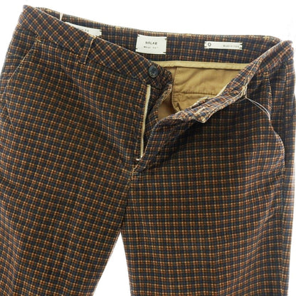 【新品】ノーラブ NO LAB STRIKER ストレッチ コットン チェック カジュアルスラックスパンツ ブラウンxネイビー【 34 】【 状態ランクN 】【 メンズ 】
