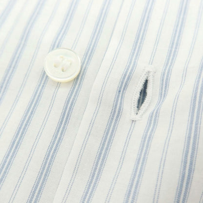 【新品】ヌメロ ヴェントゥーノ N°21 コットン ストライプ カジュアルシャツ ホワイトxブルー【 XS 】【 状態ランクN 】【 メンズ 】