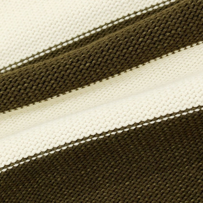 【新品】ヌメロ ヴェントゥーノ N°21 コットンナイロン ボーダー プルオーバーニット オリーブxオフホワイト【 48 】【 状態ランクN 】【 メンズ 】