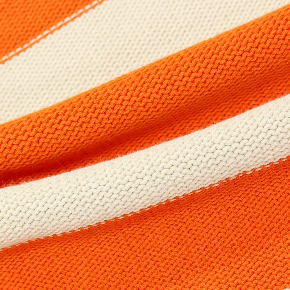 【新品アウトレット】ヌメロ ヴェントゥーノ N°21 コットンナイロン ボーダー プルオーバーニット オレンジxオフホワイト【 46 】【 状態ランクN- 】【 メンズ 】