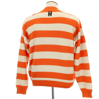 【新品アウトレット】ヌメロ ヴェントゥーノ N°21 コットンナイロン ボーダー プルオーバーニット オレンジxオフホワイト【 50 】【 状態ランクN- 】【 メンズ 】