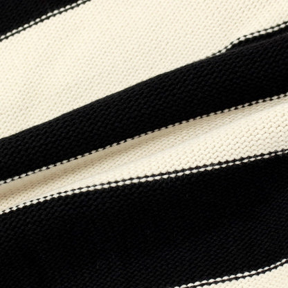 【新品】ヌメロ ヴェントゥーノ N°21 コットンナイロン ボーダー プルオーバーニット ブラックxオフホワイト【 48 】【 状態ランクN 】【 メンズ 】