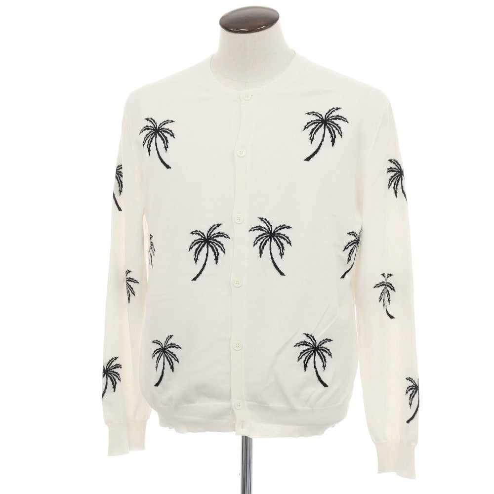 【新品】ヌメロ ヴェントゥーノ N°21 ハイゲージ コットン ヤシの木柄 カーディガン ホワイト【 52 】【 状態ランクN 】【 メンズ 】