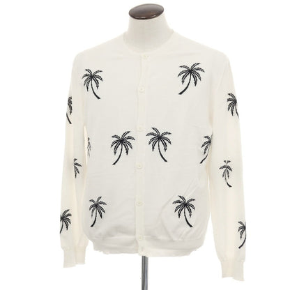 【新品】ヌメロ ヴェントゥーノ N°21 ハイゲージ コットン ヤシの木柄 カーディガン ホワイト【 52 】【 状態ランクN 】【 メンズ 】
