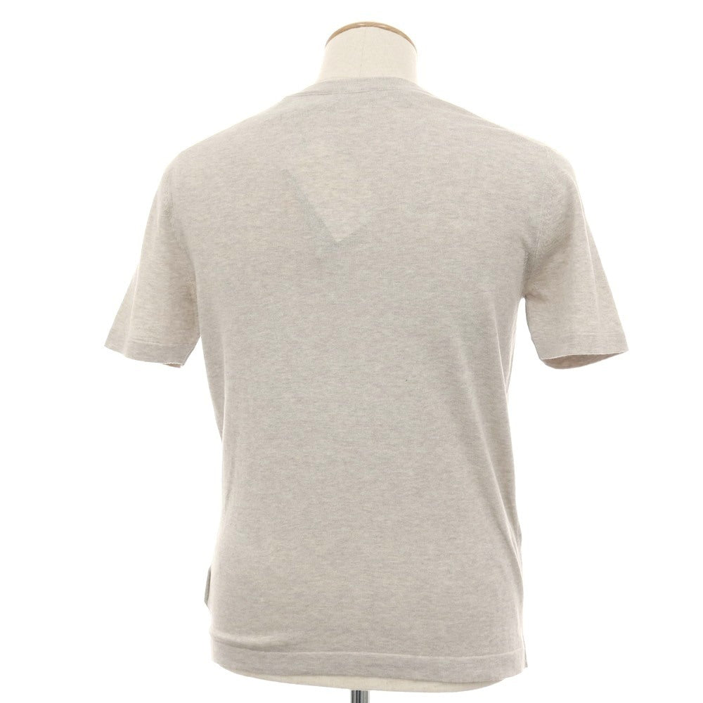 【新品】ヌメロ ヴェントゥーノ N°21 ハイゲージ コットン クルーネック 半袖 プルオーバーニット オートミール【 44 】【 状態ランクN 】【 メンズ 】