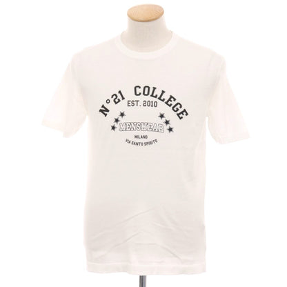 【新品】ヌメロ ヴェントゥーノ N°21 ハイゲージ コットン クルーネック 半袖 プルオーバーニット ホワイト【 46 】【 状態ランクN 】【 メンズ 】