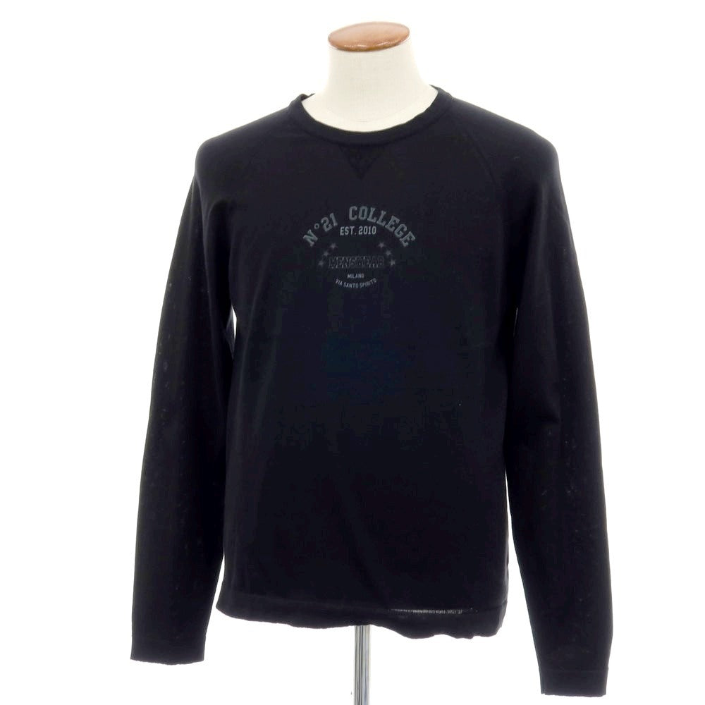 【新品】ヌメロ ヴェントゥーノ N°21 ハイゲージ コットン クルーネック プルオーバーニット ブラック【 48 】【 状態ランクN 】【 メンズ 】